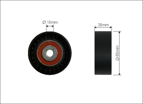 Deflection/Guide Pulley, V-ribbed belt (423-26)
