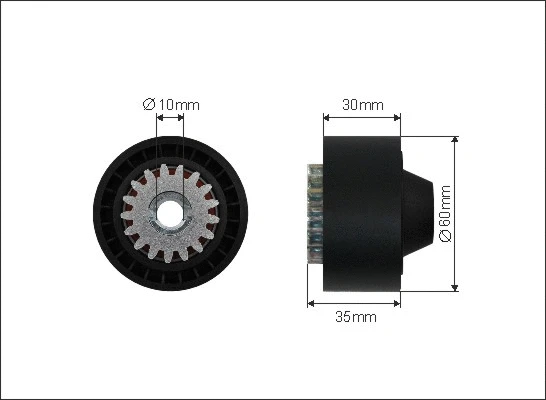 Deflection/Guide Pulley, V-ribbed belt (203-68)