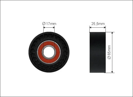 Tensioner Pulley, V-ribbed belt (500337)