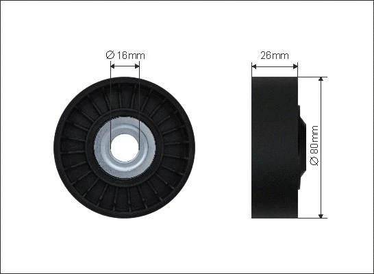 Deflection/Guide Pulley, V-ribbed belt (500180)