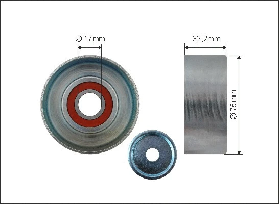Tensioner Pulley, V-ribbed belt (500470)