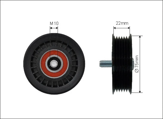 Deflection/Guide Pulley, V-ribbed belt (500522)