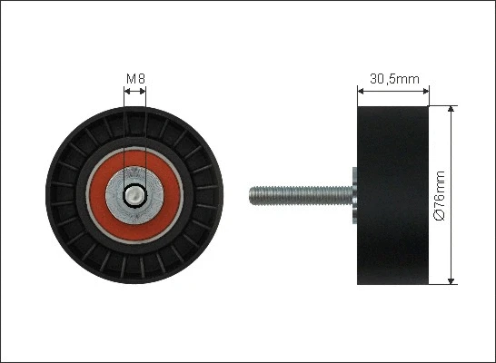 Deflection/Guide Pulley, V-ribbed belt (117-03)