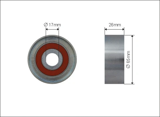Tensioner Pulley, V-ribbed belt (500405)
