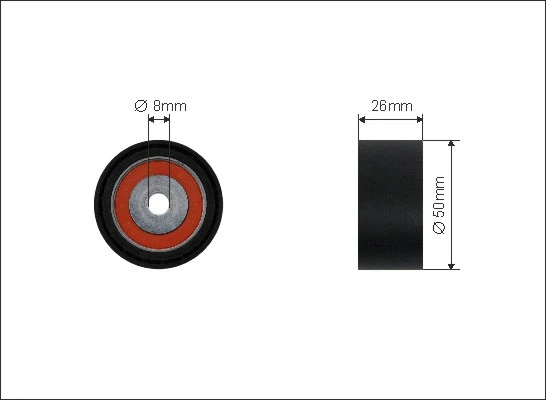 Deflection/Guide Pulley, V-ribbed belt (500448)