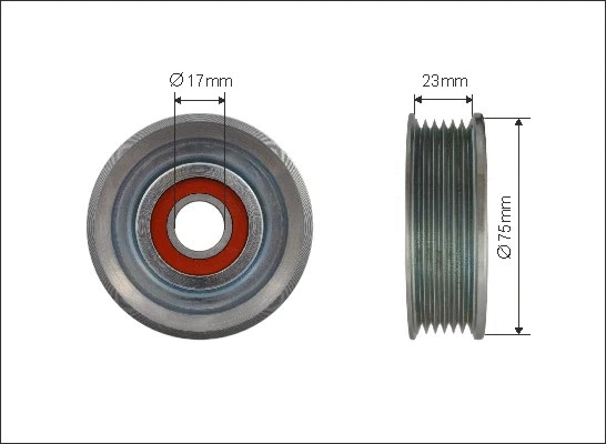 Tensioner Pulley, V-ribbed belt (500431)