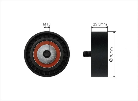 Tensioner Pulley, V-ribbed belt (294-25)
