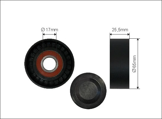 Tensioner Pulley, V-ribbed belt (500265)