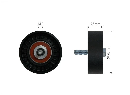 Deflection/Guide Pulley, V-ribbed belt (01-07)