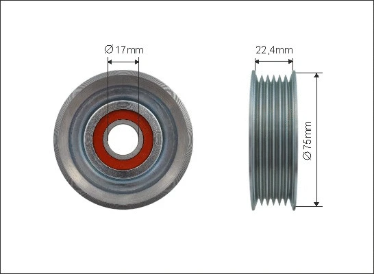 Tensioner Pulley, V-ribbed belt (500484)