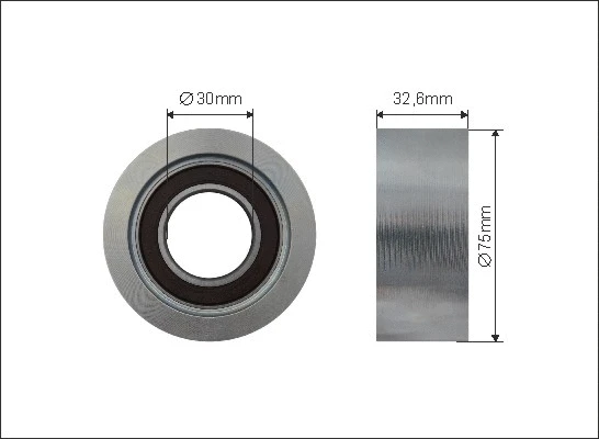 Tensioner Pulley, V-ribbed belt (500580)