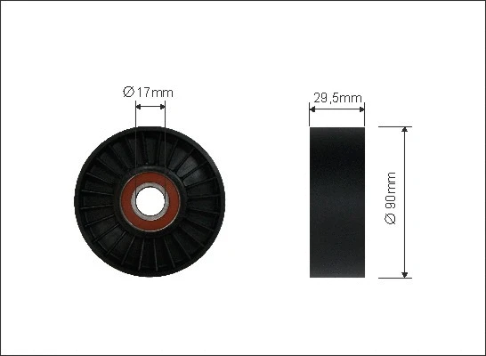 Deflection/Guide Pulley, V-ribbed belt (29-99)