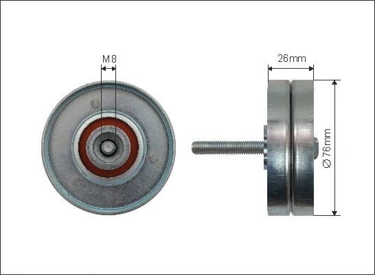 Deflection/Guide Pulley, V-ribbed belt (500293)