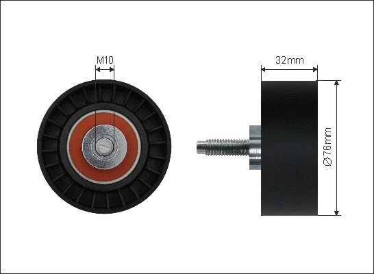 Deflection/Guide Pulley, timing belt (18-24)