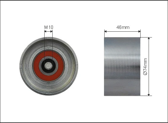 Tensioner Pulley, V-ribbed belt (500576)