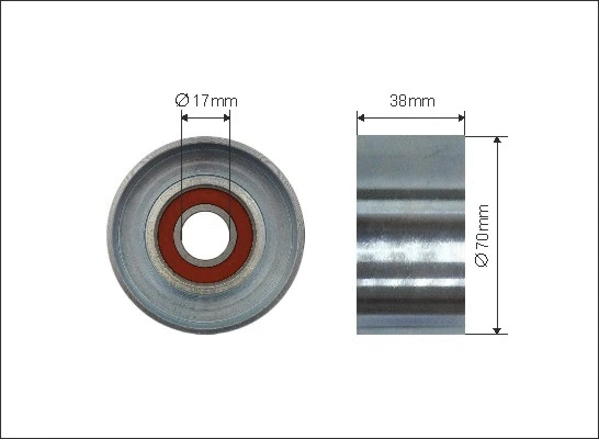 Tensioner Pulley, V-ribbed belt (500292)