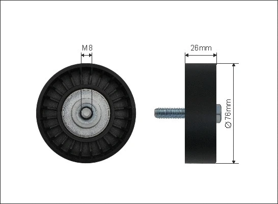 Deflection/Guide Pulley, V-ribbed belt (22-56)