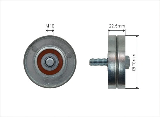 Deflection/Guide Pulley, V-ribbed belt (67-90)