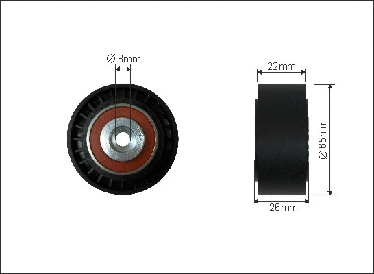 Deflection/Guide Pulley, V-ribbed belt (204-99)