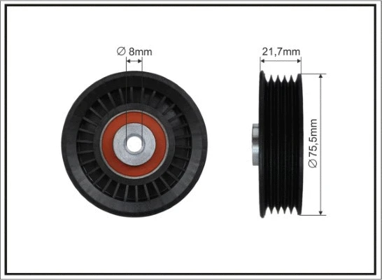Deflection/Guide Pulley, V-ribbed belt (500641)