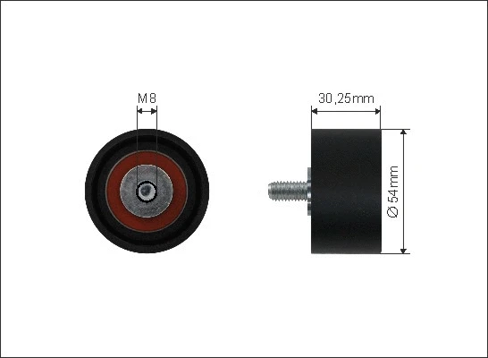 Deflection/Guide Pulley, V-ribbed belt (500162)
