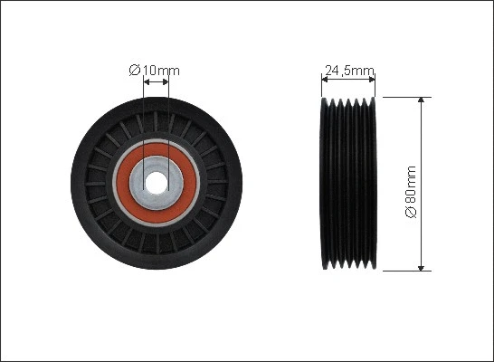 Deflection/Guide Pulley, V-ribbed belt (500165)