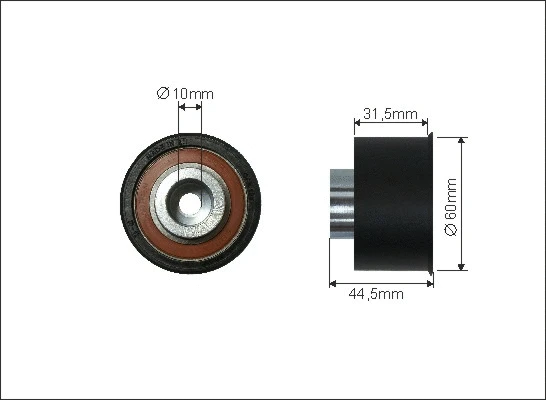 Deflection/Guide Pulley, timing belt (363-128)