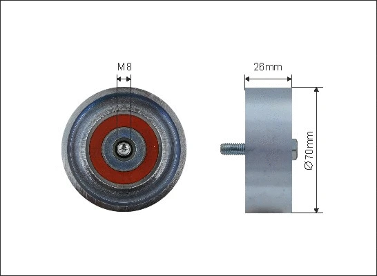 Deflection/Guide Pulley, V-ribbed belt (500108)