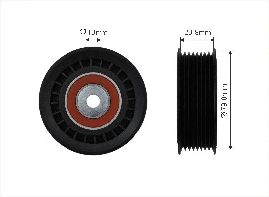 Deflection/Guide Pulley, V-ribbed belt (500397)