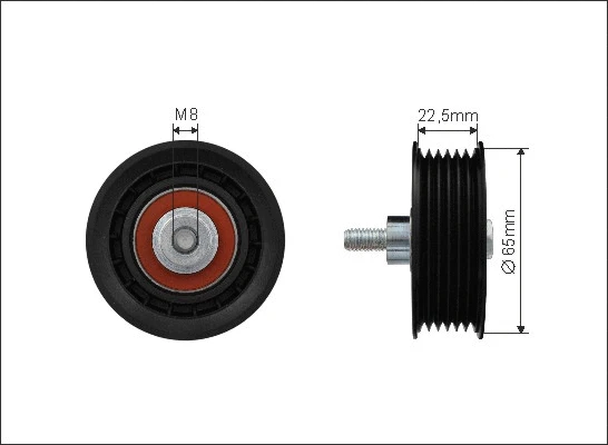 Deflection/Guide Pulley, V-ribbed belt (80-99)