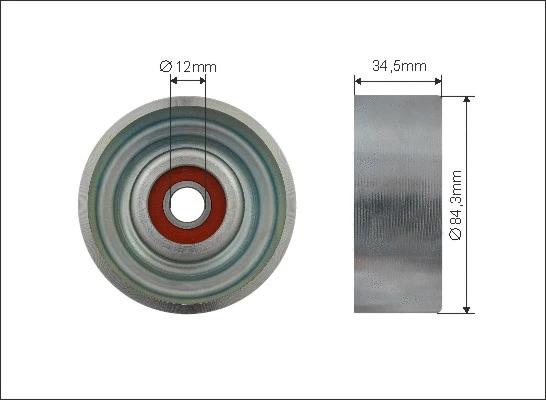 Deflection/Guide Pulley, V-ribbed belt (500615)