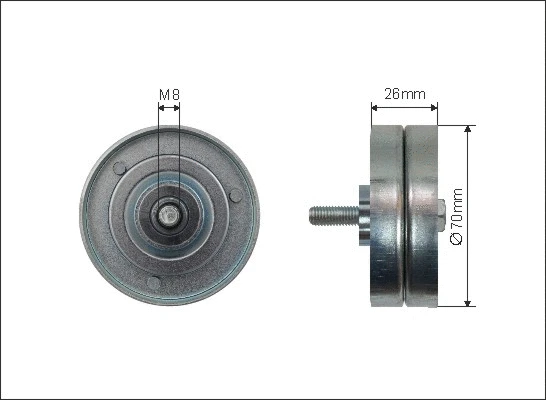 Deflection/Guide Pulley, V-ribbed belt (500347)