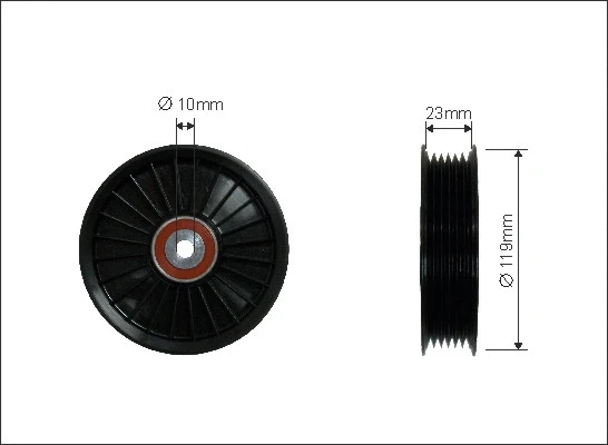 Deflection/Guide Pulley, V-ribbed belt (89-26)