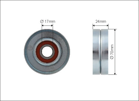 Tensioner Pulley, V-ribbed belt (500170)