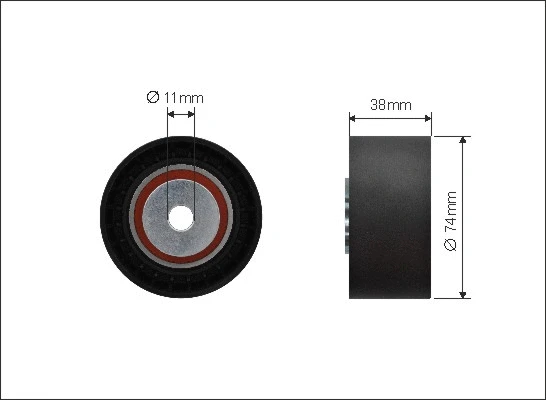 Deflection/Guide Pulley, V-ribbed belt (500115)