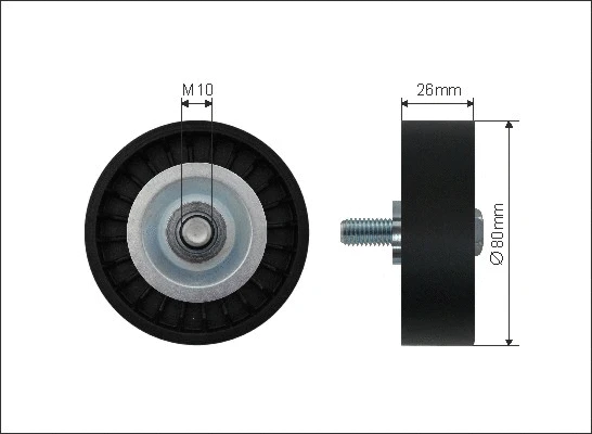 Deflection/Guide Pulley, V-ribbed belt (37-37)