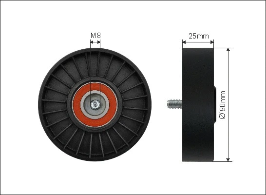 Deflection/Guide Pulley, V-ribbed belt (12-18)