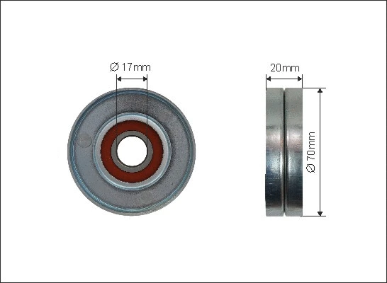 Tensioner Pulley, V-ribbed belt (500577)