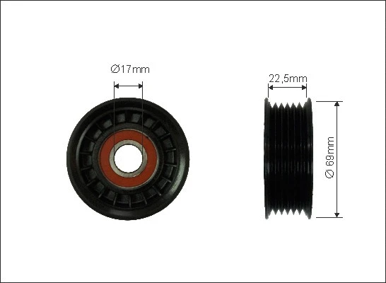 Tensioner Pulley, V-ribbed belt (338-00)