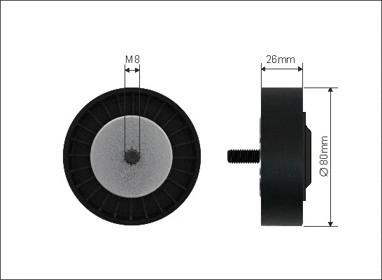 Deflection/Guide Pulley, V-ribbed belt (482-22)