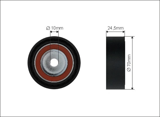 Deflection/Guide Pulley, V-ribbed belt (19-25)