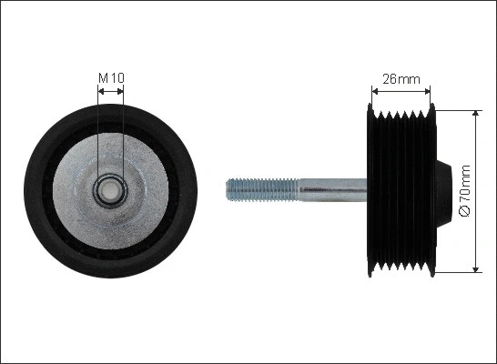 Deflection/Guide Pulley, V-ribbed belt (500510)
