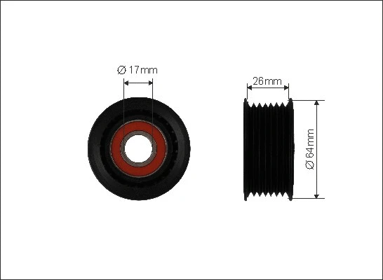 Tensioner Pulley, V-ribbed belt (465-00)
