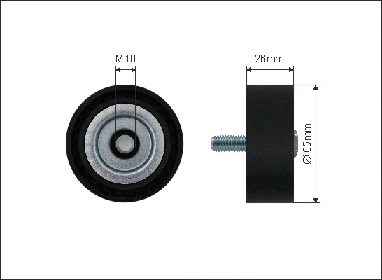 Deflection/Guide Pulley, V-ribbed belt (500444)