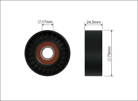 Deflection/Guide Pulley, V-ribbed belt (16-96)