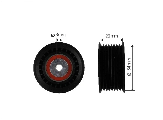 Deflection/Guide Pulley, V-ribbed belt (500035)