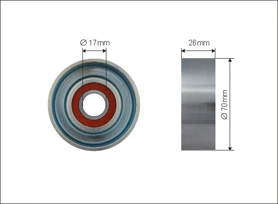 Tensioner Pulley, V-ribbed belt (500425)