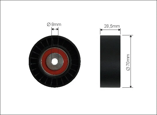 Deflection/Guide Pulley, V-ribbed belt (305-22)