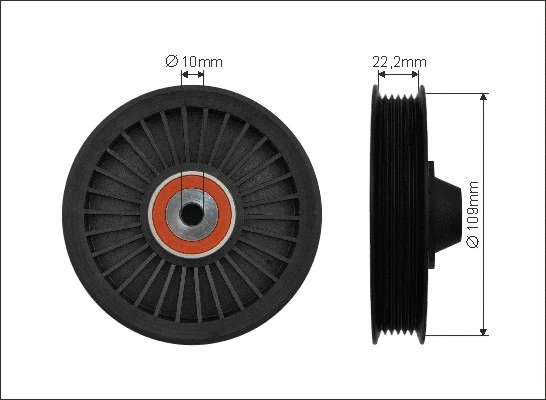 Tensioner Pulley, V-ribbed belt (85-26)