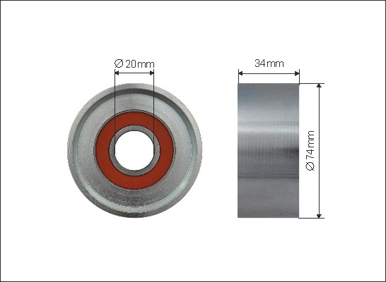 Tensioner Pulley, V-ribbed belt (500568)